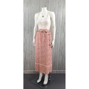 Vintage Y2K Floral Maxi Skirt Pink Shabby Chic Grandma Coquette 90s Cottagecore